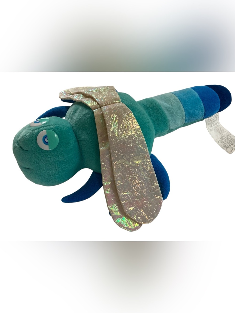VTG Montgomery Wards Dragonfly Insect 17" Plush Iridescent Wings Blue Green Ward